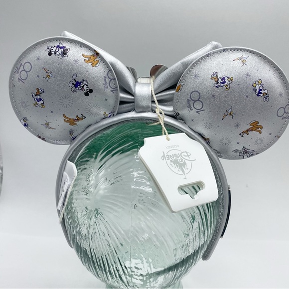 Disney100 Silver Mickey Mouse and Friends Loungefly Ear Headband Adult NEW NWT - Picture 7 of 8